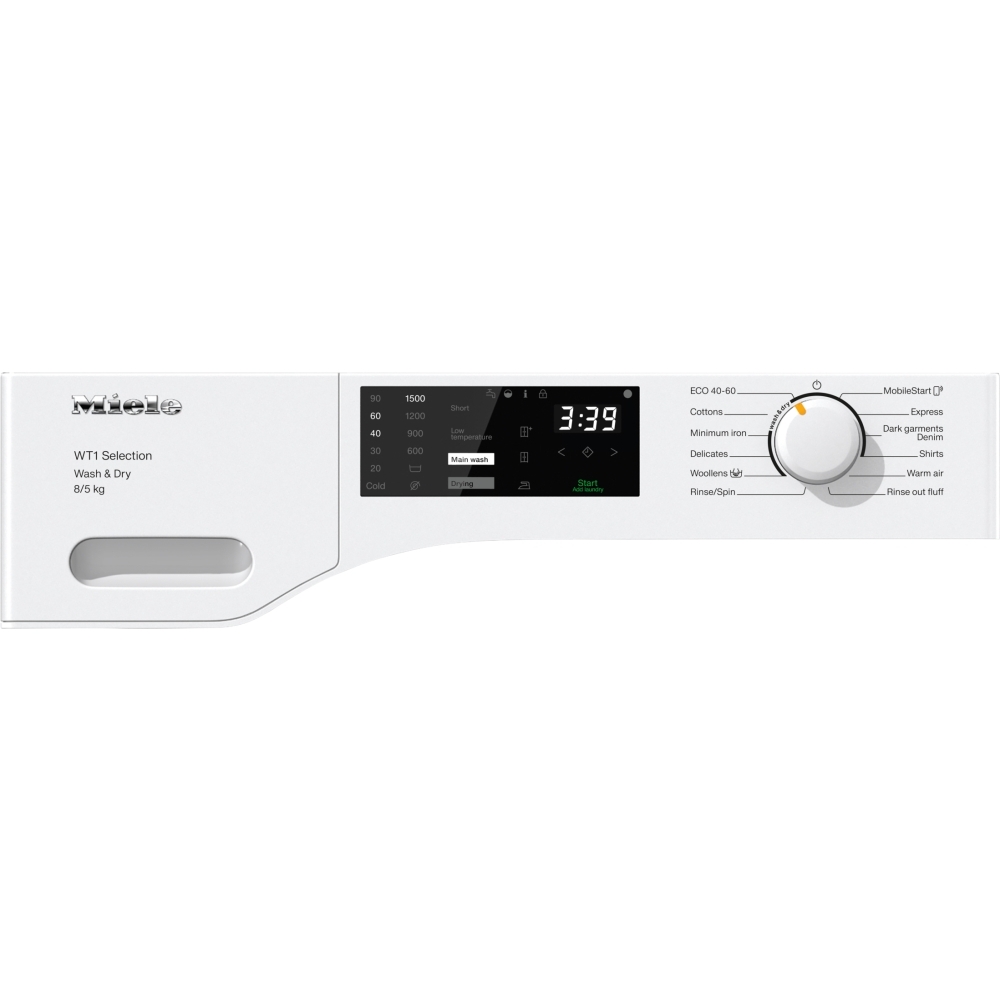 Miele WTD 163 Lotus White Washer Dryer, 8kg/5kg, 1500 Spin, A Rated