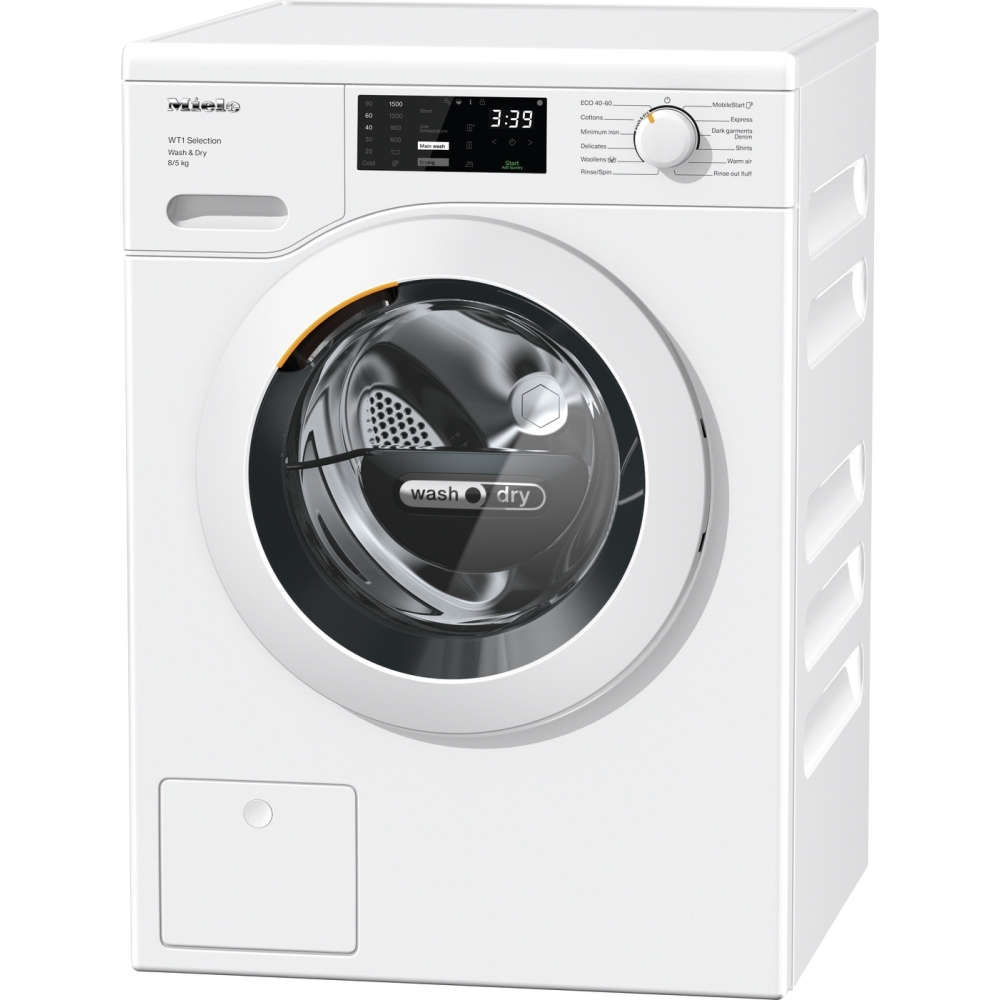 Miele WTD 163 Lotus White Washer Dryer, 8kg/5kg, 1500 Spin, A Rated