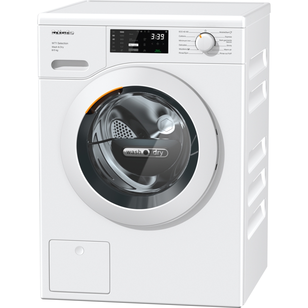 Miele WTD 163 Lotus White Washer Dryer, 8kg, 1500 Spin, A Rated