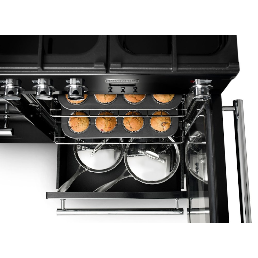 Buy Rangemaster INF110DFFBL Infusion Black 110cm Dual Fuel Range Cooker