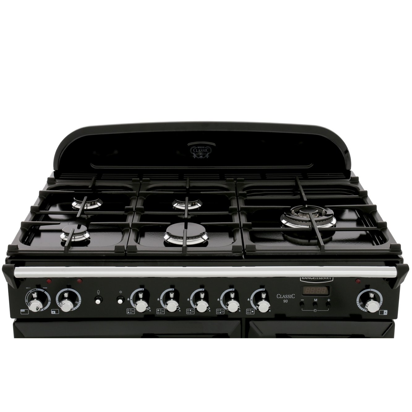 Buy Rangemaster CLA90DFFBL/C Classic Black with Chrome Trim 90cm Dual