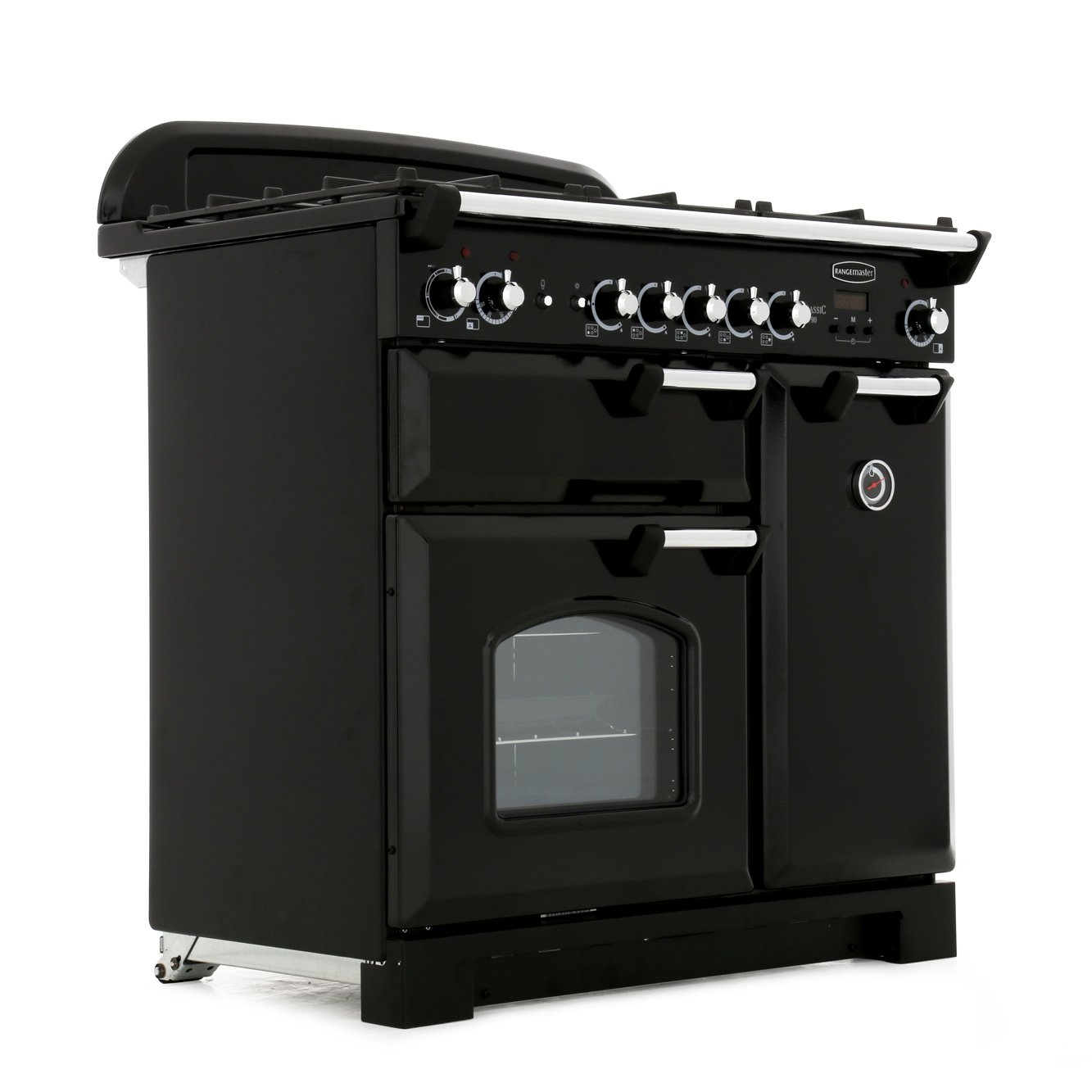 Buy Rangemaster CLA90DFFBL/C Classic Black with Chrome Trim 90cm Dual