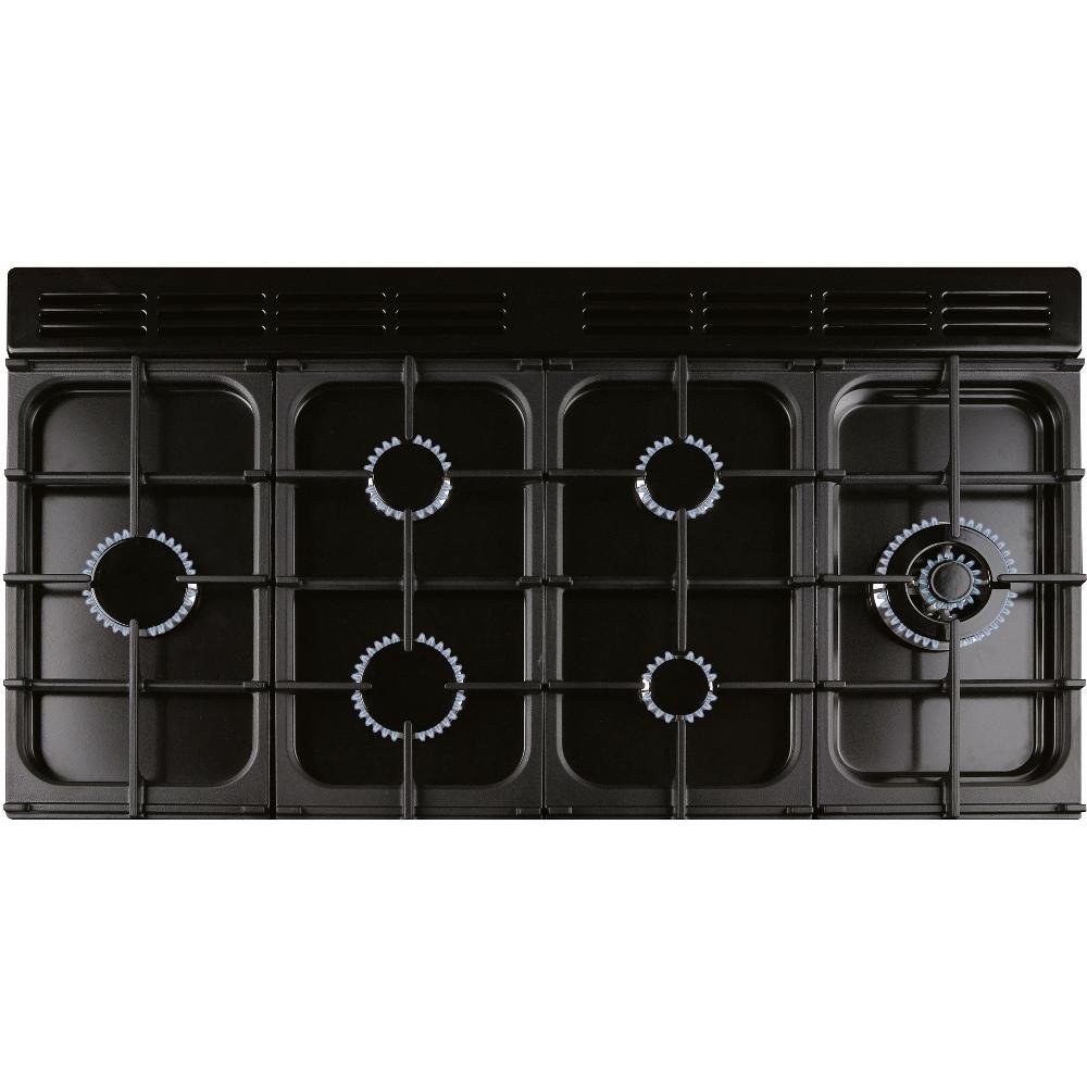 Rangemaster KCH110NGFBL/C 110cm Gas Range Cooker Kitchener Black / Chrome, A+ Rated