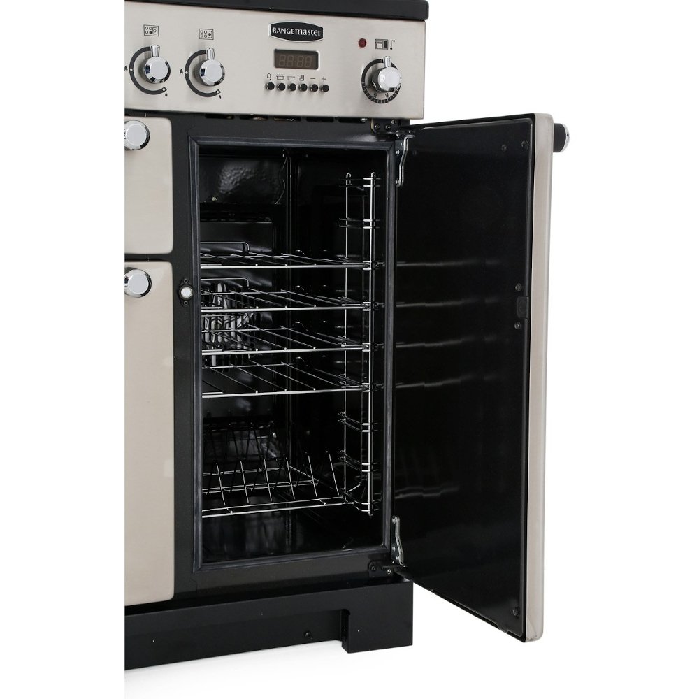 Rangemaster KCH90NGFCR/C 90cm Gas Range Cooker Kitchener Cream / Chrome, A+ Rated