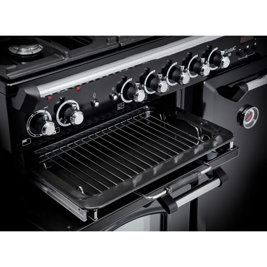 Rangemaster CLA90EIBL/C 90cm Induction Range Cooker Classic Black / Chrome, A Rated