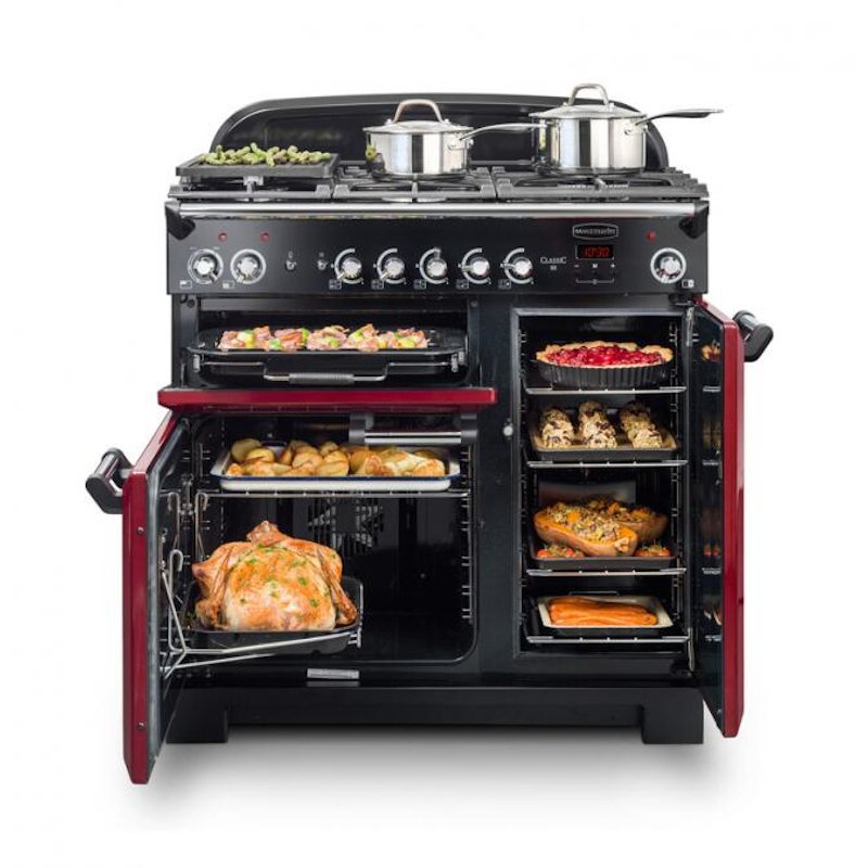 Rangemaster CLA90EIBL/C 90cm Induction Range Cooker Classic Black / Chrome, A Rated