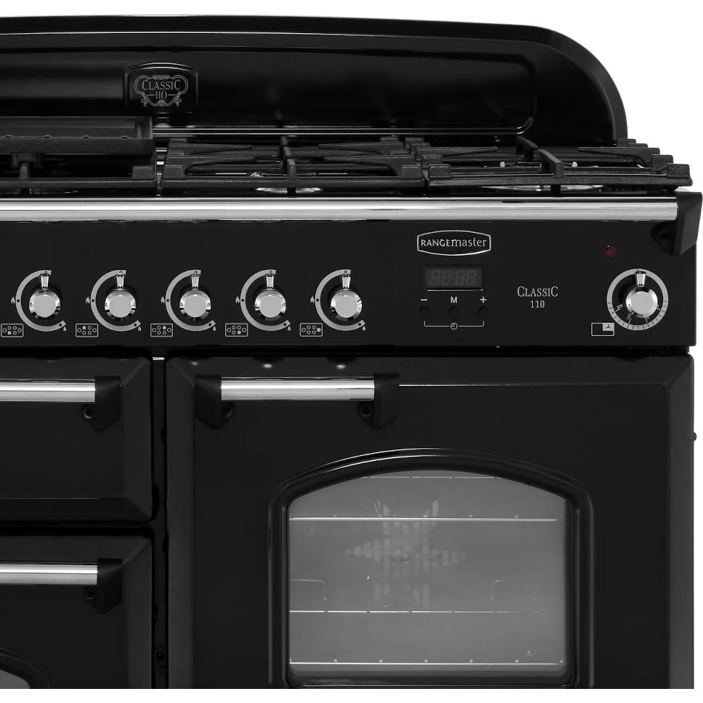 Rangemaster CLA110EIBL/C 110cm Induction Range Cooker Classic Black / Chrome, A Rated