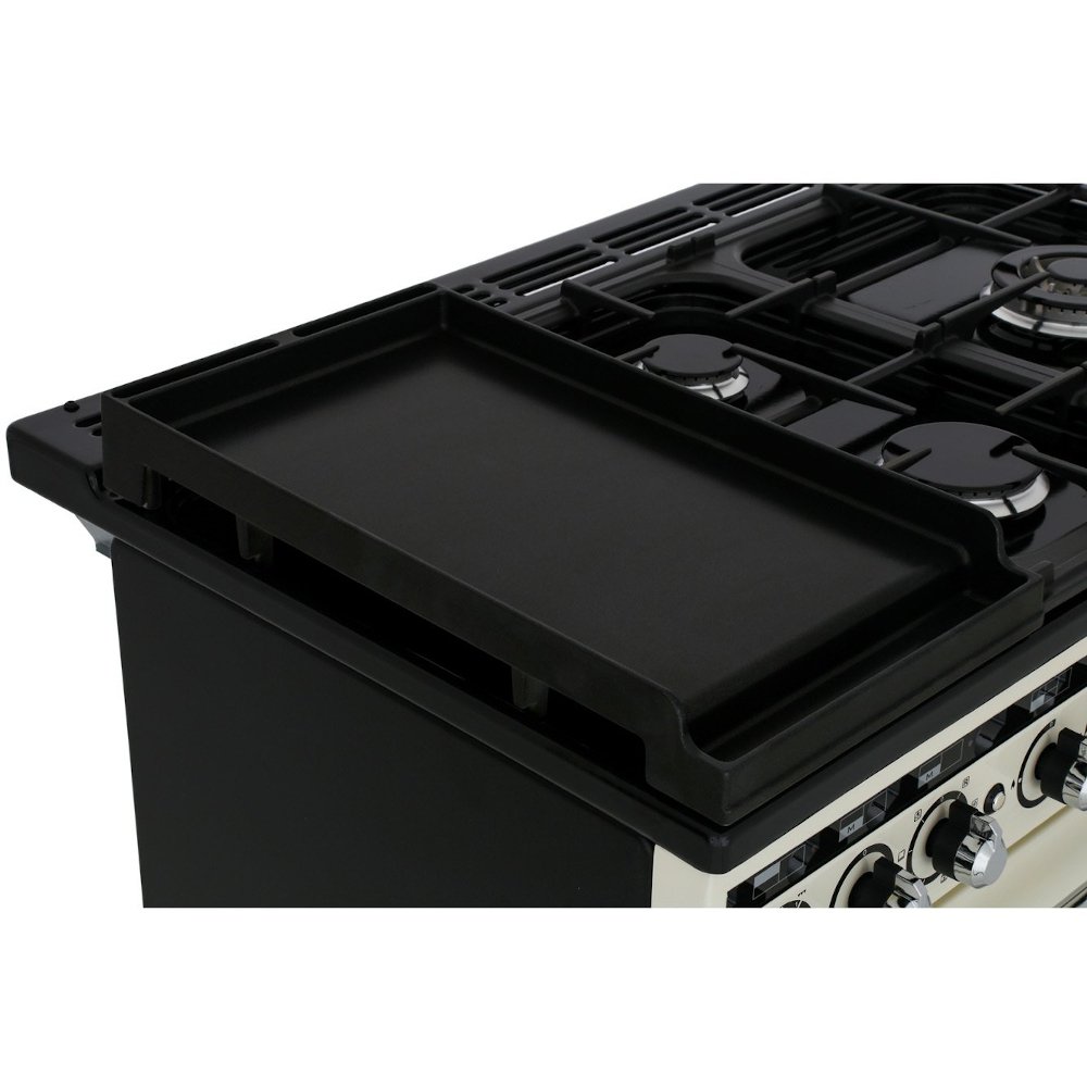 Rangemaster EDL90DFFBL/C 90cm Dual Fuel Range Cooker Encore Deluxe Black / Chrome, A Rated