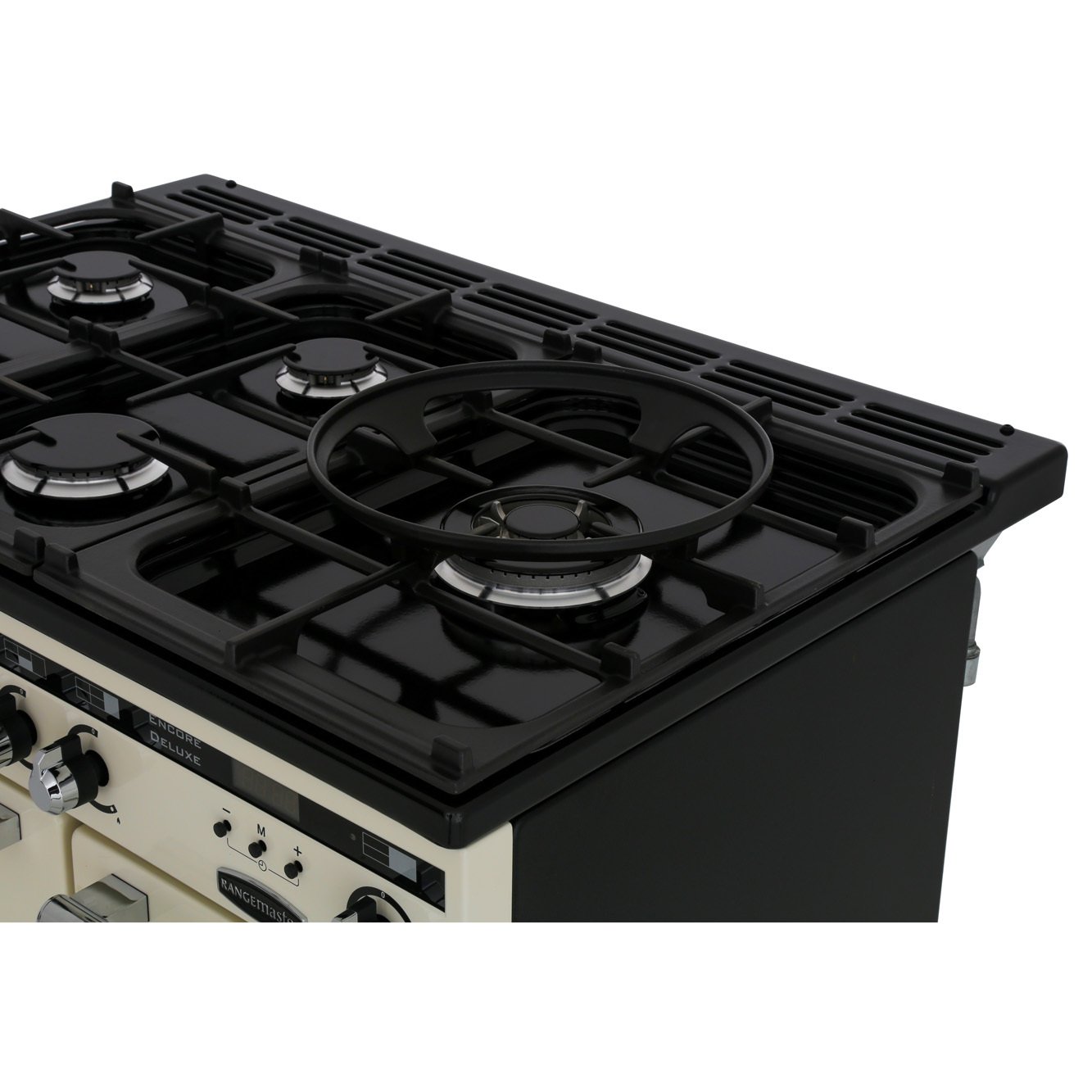 Rangemaster EDL90DFFIV/C 90cm Dual Fuel Range Cooker Encore Deluxe Ivory / Chrome, A Rated