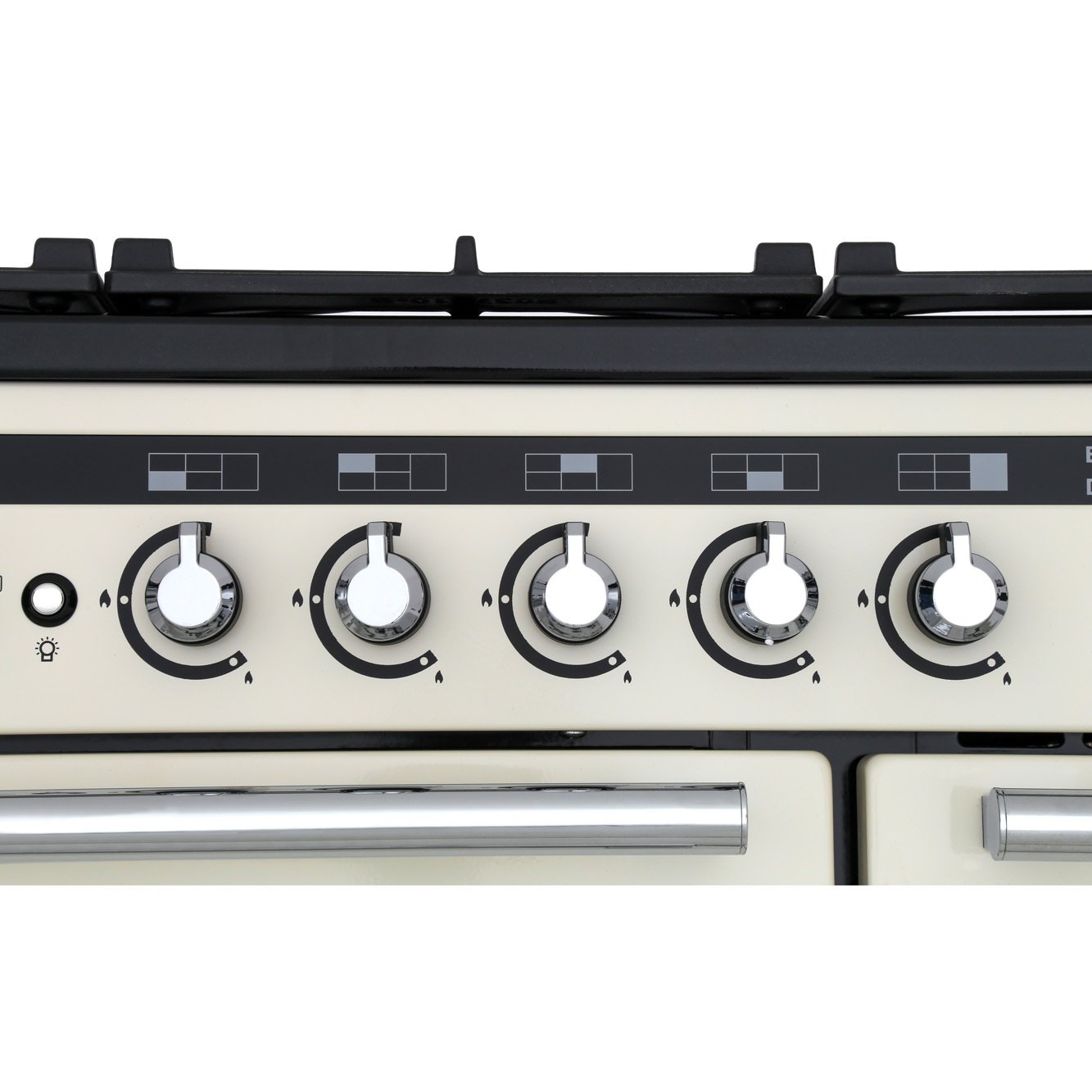 Rangemaster EDL90DFFIV/C 90cm Dual Fuel Range Cooker Encore Deluxe Ivory / Chrome, A Rated