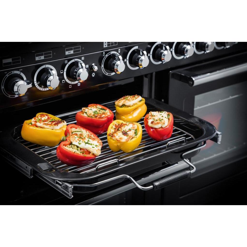Rangemaster EDL100DFFSS/C 100cm Dual Fuel Range Cooker Encore Deluxe Stainless Steel / Chrome, A Rated