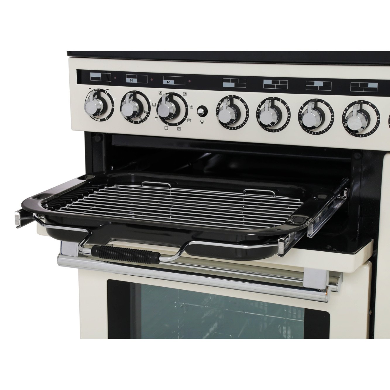 Rangemaster EDL90EIIV/C 90cm Induction Range Cooker Encore Deluxe Ivory / Chrome, A Rated