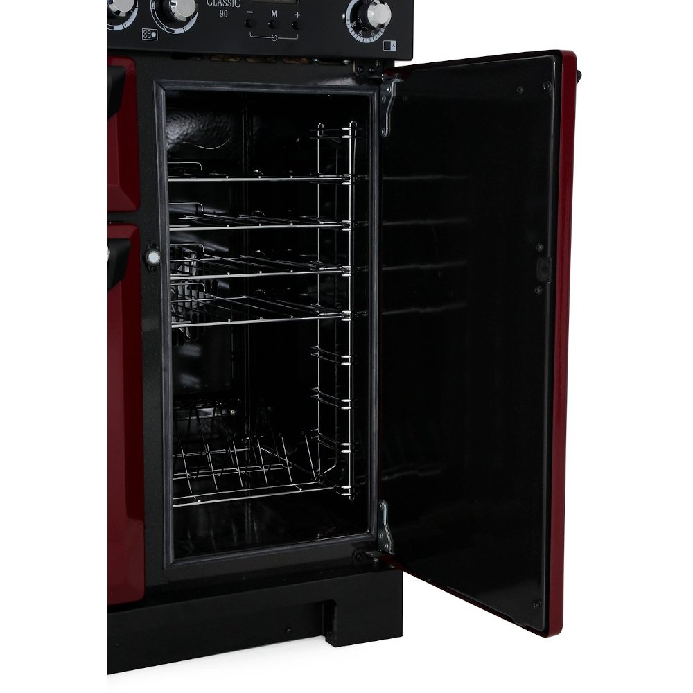 Rangemaster CLA90ECBL/C 90cm Ceramic Range Cooker Classic Black / Chrome, A Rated