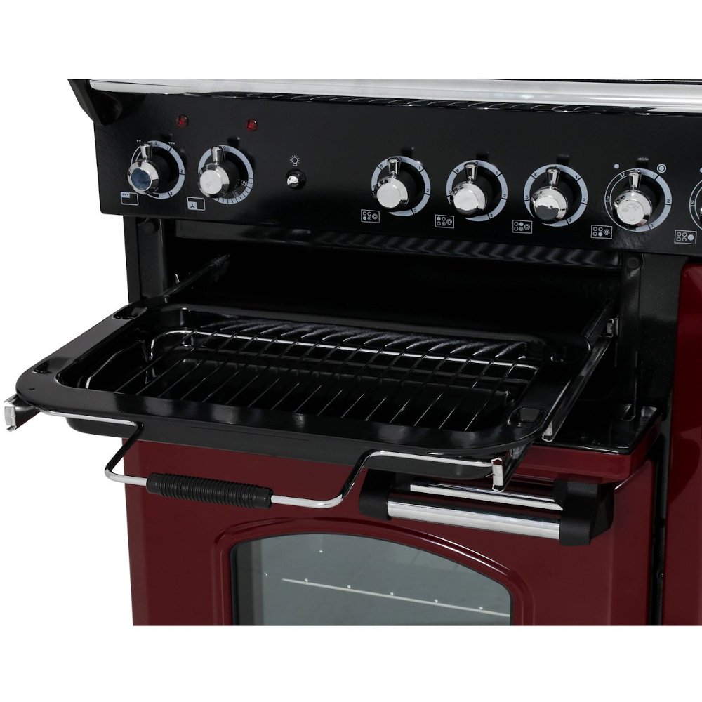 Rangemaster CLA90ECBL/C 90cm Ceramic Range Cooker Classic Black / Chrome, A Rated