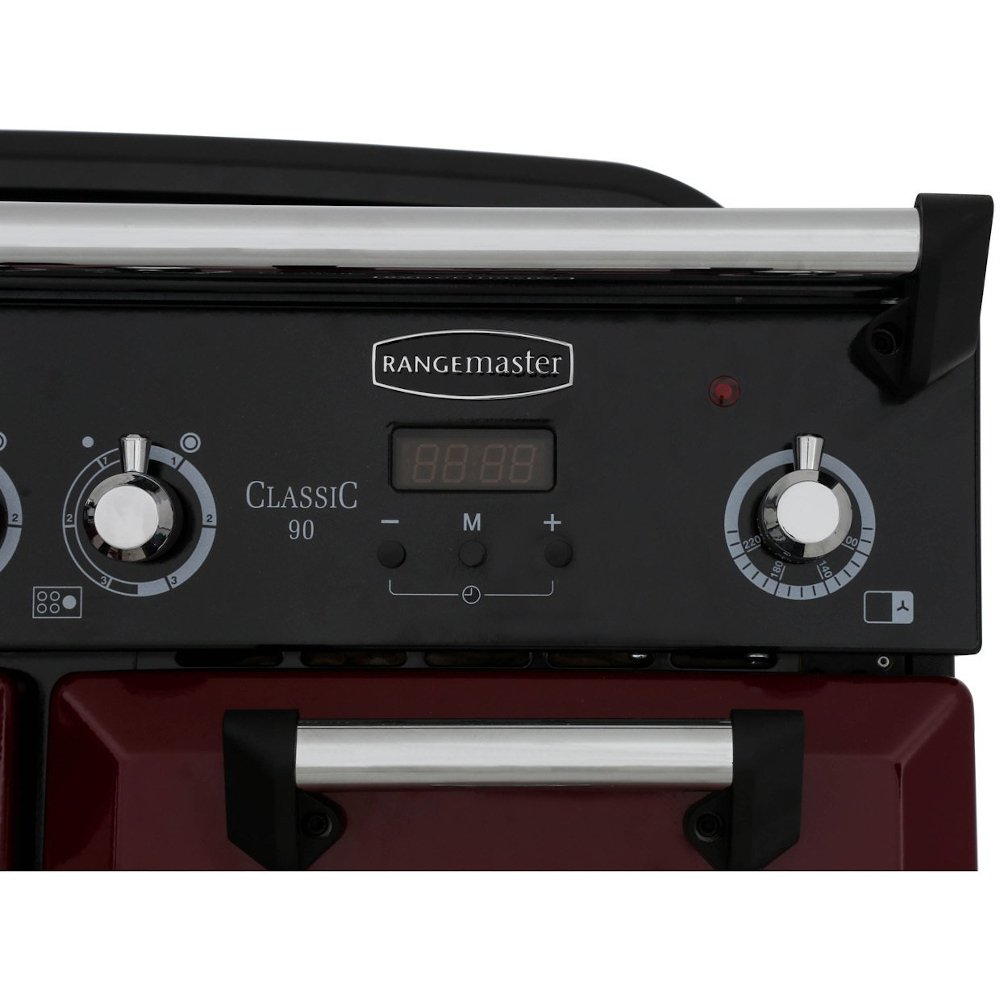 Rangemaster CLA90ECBL/C 90cm Ceramic Range Cooker Classic Black / Chrome, A Rated