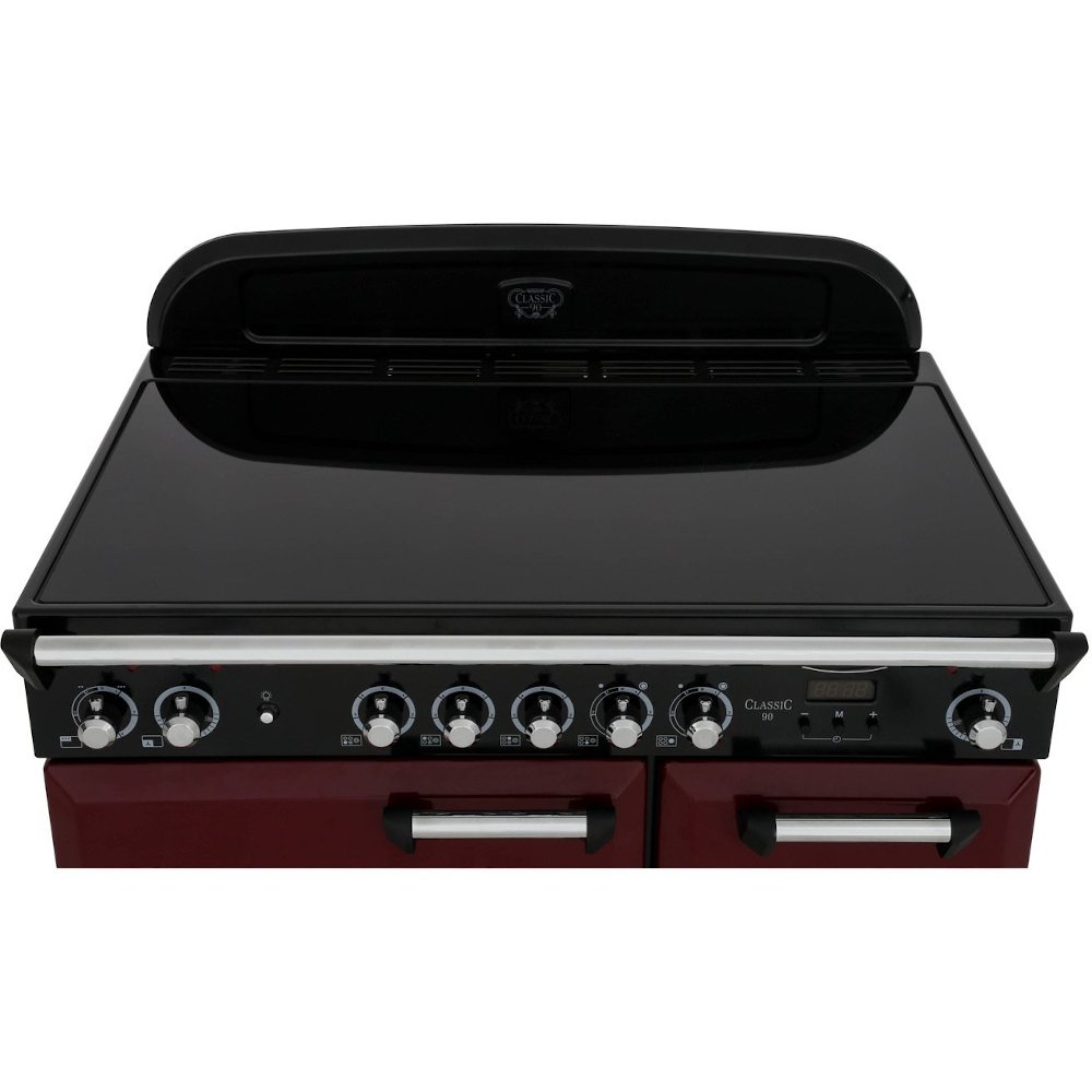 Rangemaster CLA90ECBL/C 90cm Ceramic Range Cooker Classic Black / Chrome, A Rated