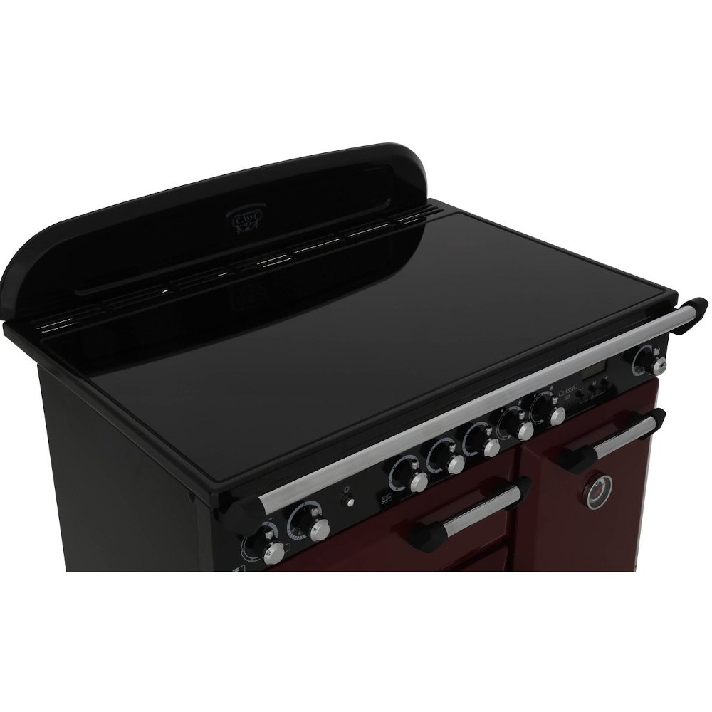 Rangemaster CLA90ECBL/C 90cm Ceramic Range Cooker Classic Black / Chrome, A Rated