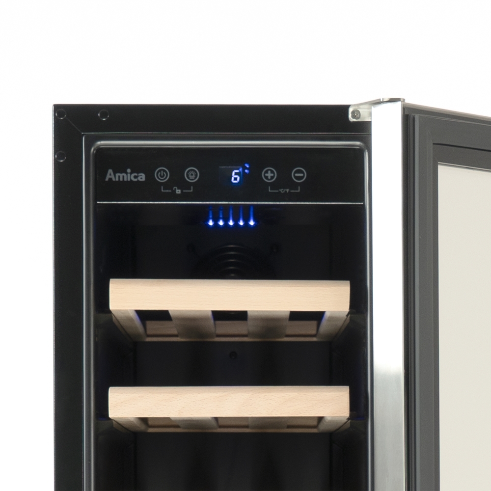 Amica AWC300BL Wine Cooler, Black, G Rated