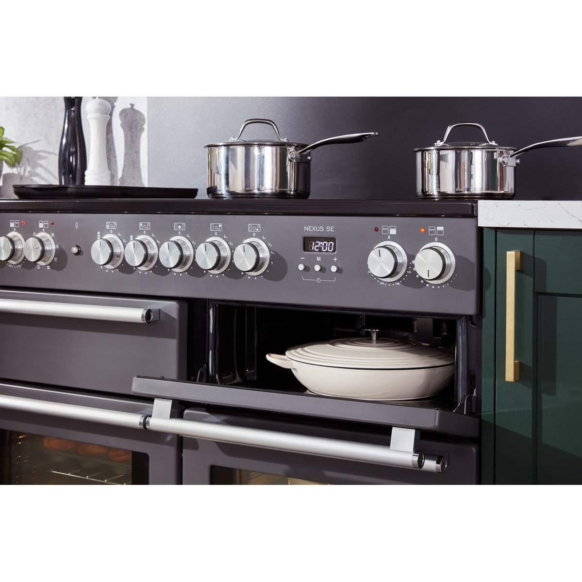 Rangemaster NEXSE110EISS/C 110cm Induction Range Cooker Nexus SE Stainless Steel / Chrome, A Rated