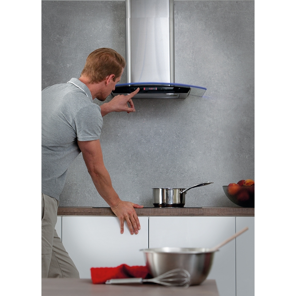 CDA EKP60SS 60cm Chimney Cooker Hood, Stainless Steel, D Rated