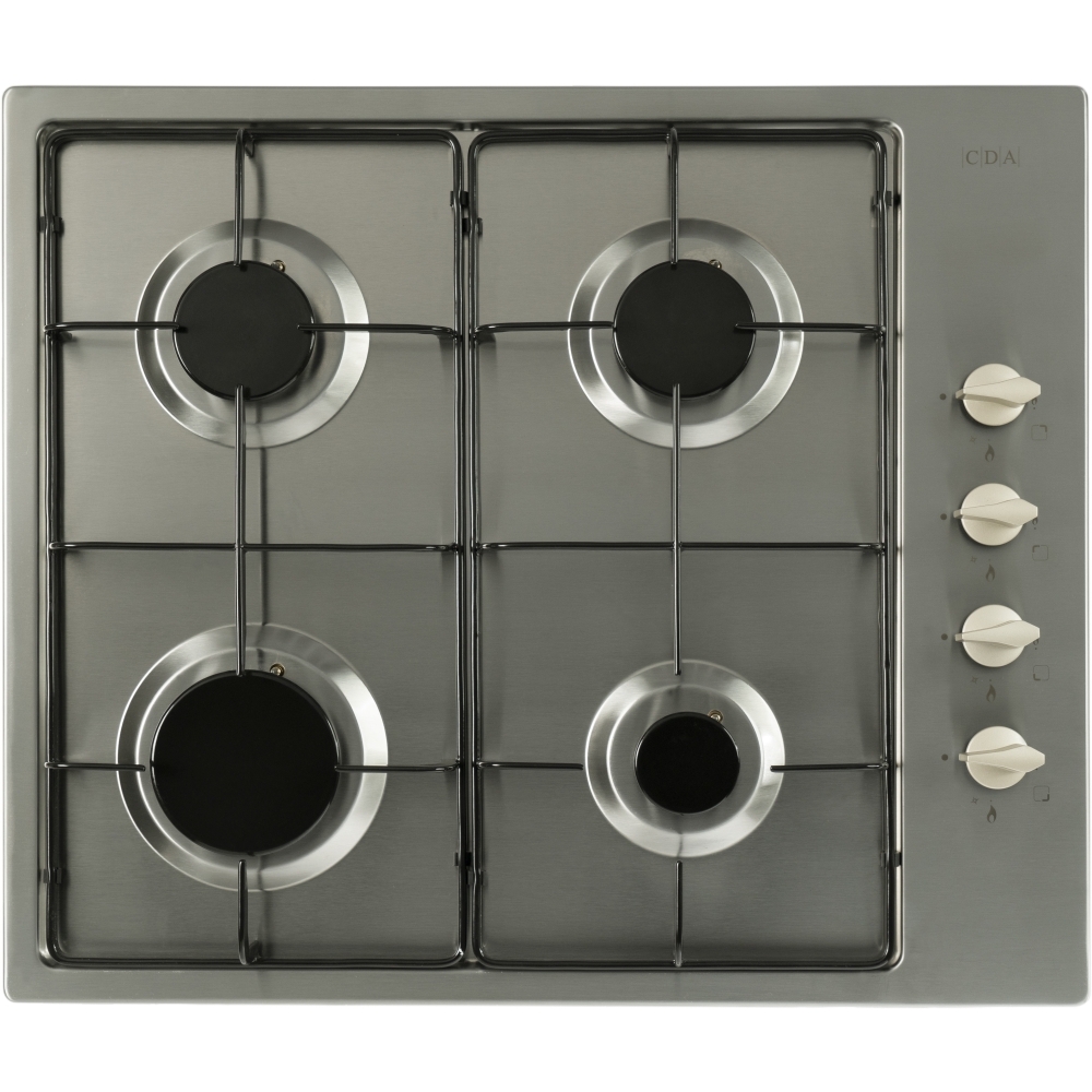 CDA HG6151SS 58cm 4 Burner Gas Hob, Stainless Steel