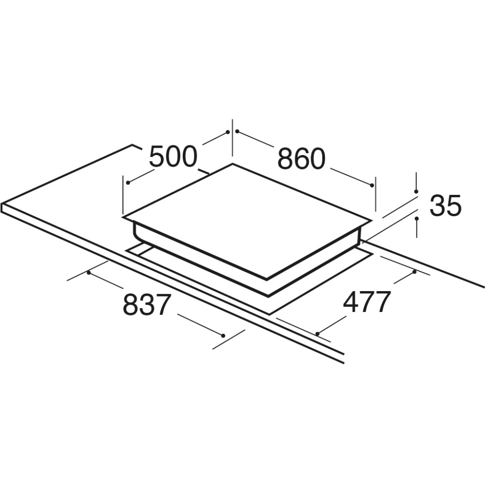 CDA HG9351SS 86cm 5 Burner Gas Hob, Stainless Steel