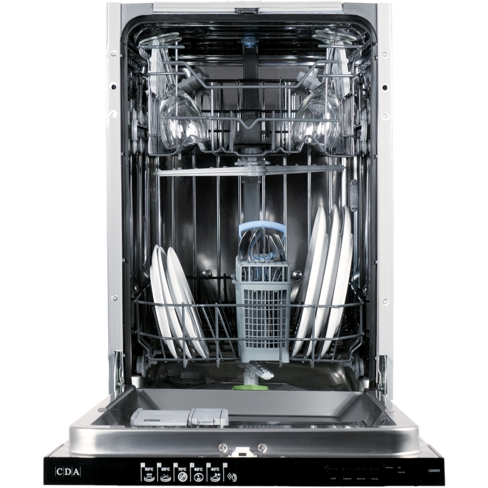 CDA CDI4121 Fully Integrated Slimline Dishwasher, 10 Place Settings, E Rated