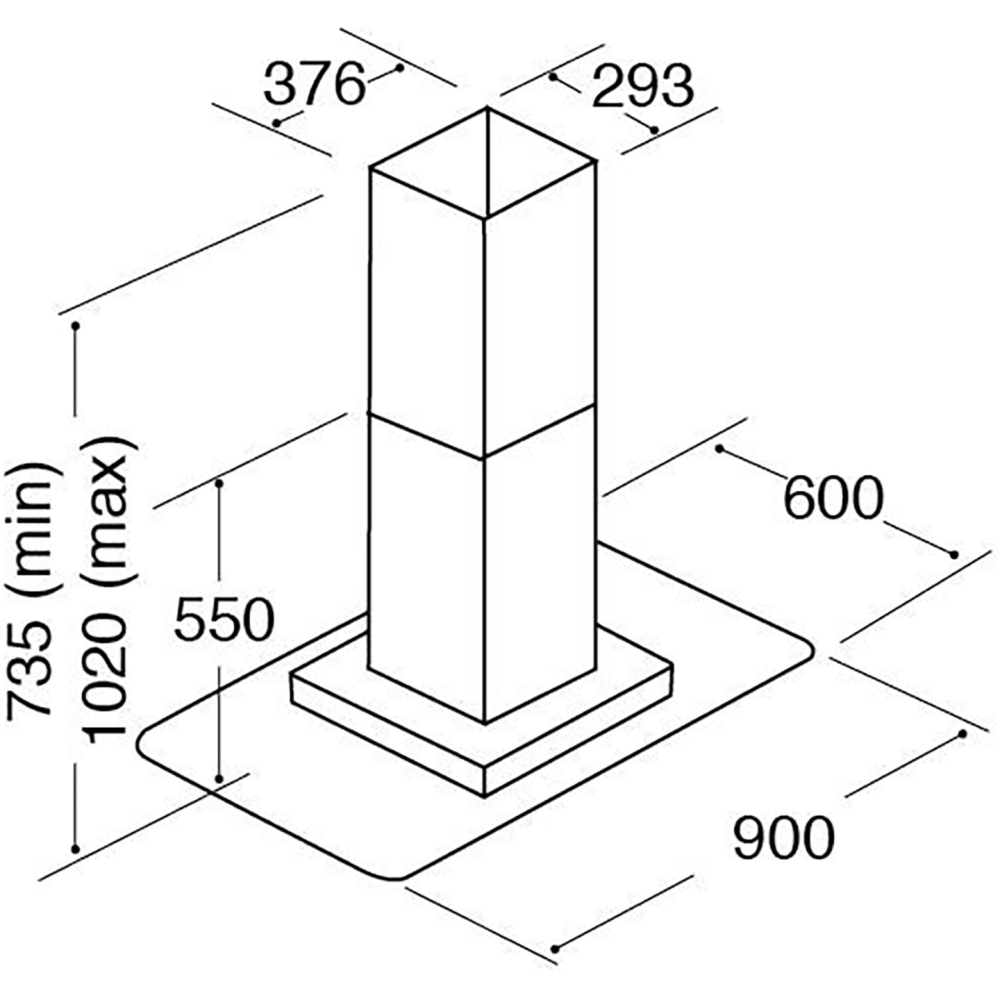 CDA ECNK91SS 90cm Chimney Cooker Hood, Stainless Steel, A++ Rated