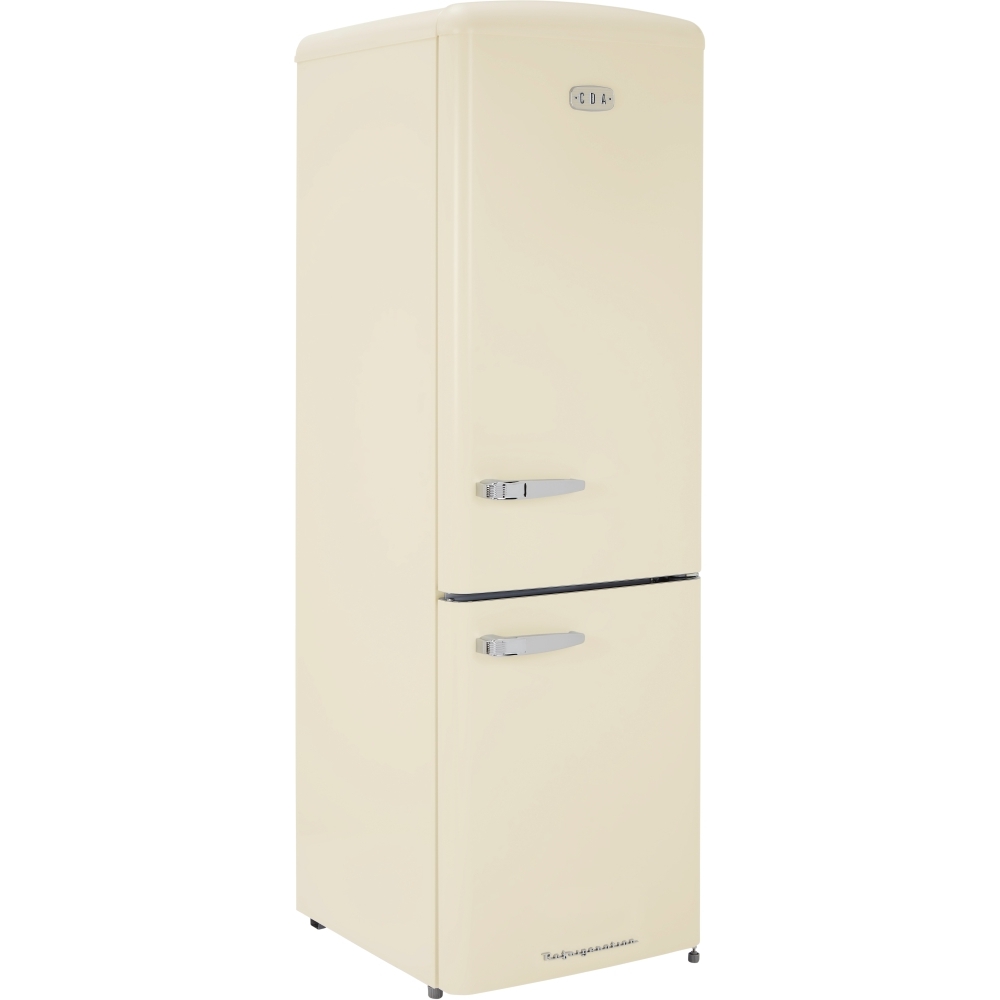 CDA Florence Barley Retro Frost Free Fridge Freezer, 60/40, Cream, D Rated