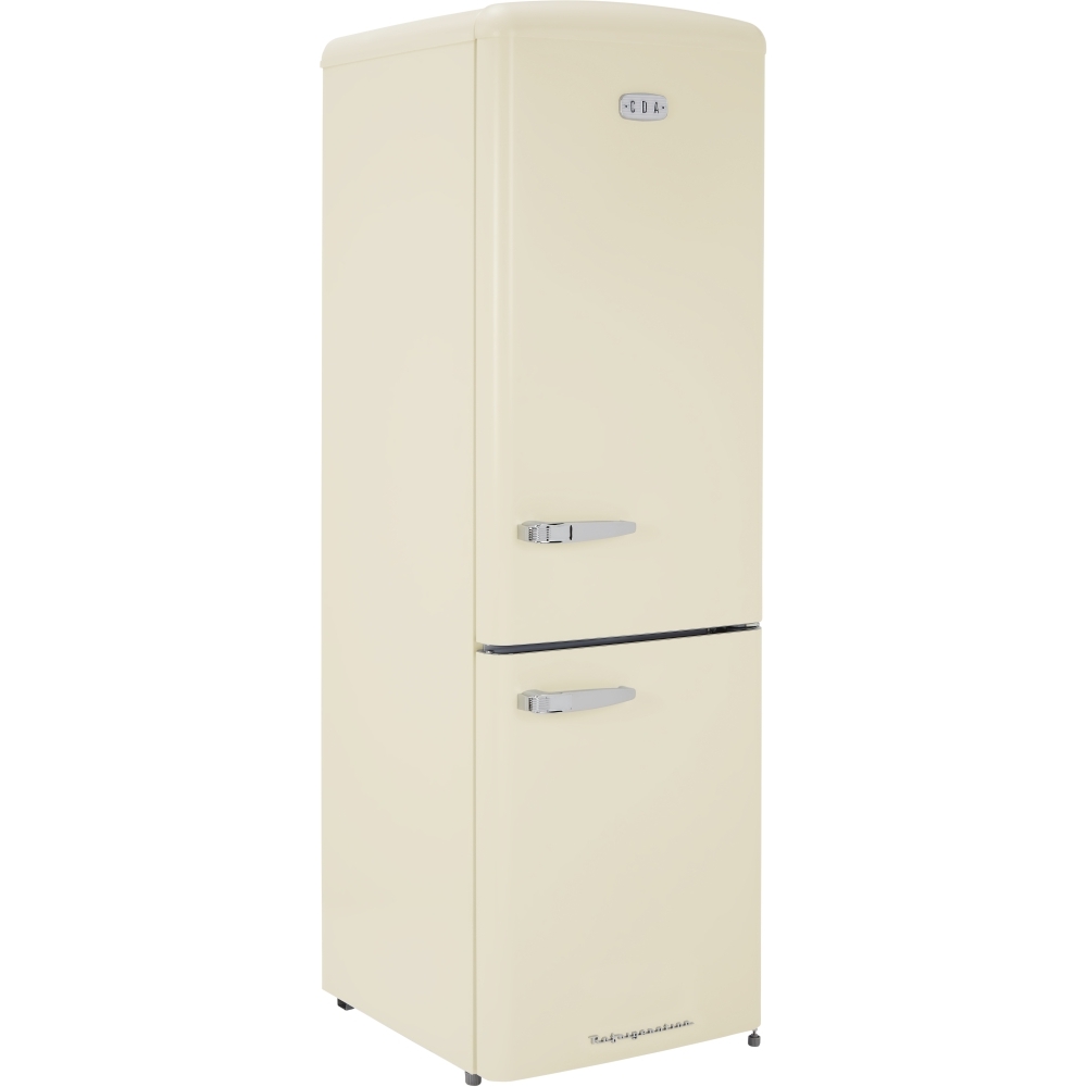 CDA Florence Barley Retro Frost Free Fridge Freezer, 60/40, Cream, D Rated
