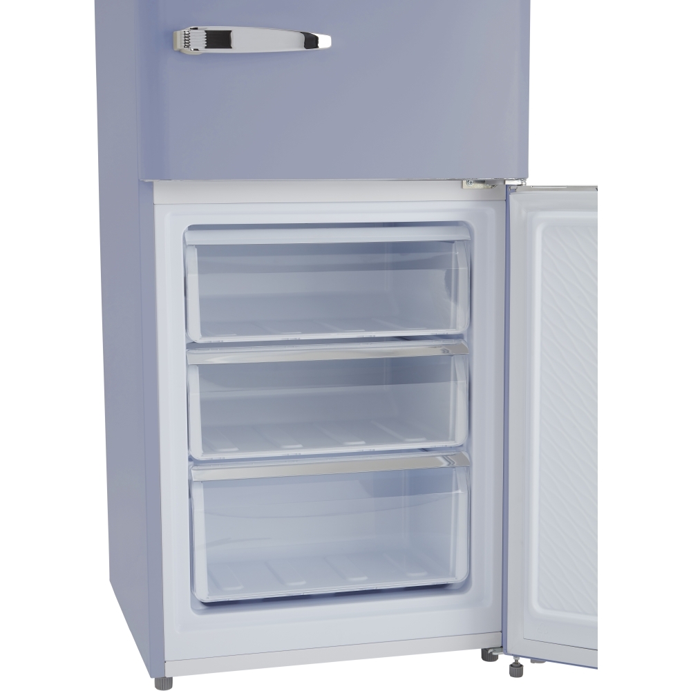 CDA Florence Sea Holly Retro Frost Free Fridge Freezer, 60/40, Blue, D Rated