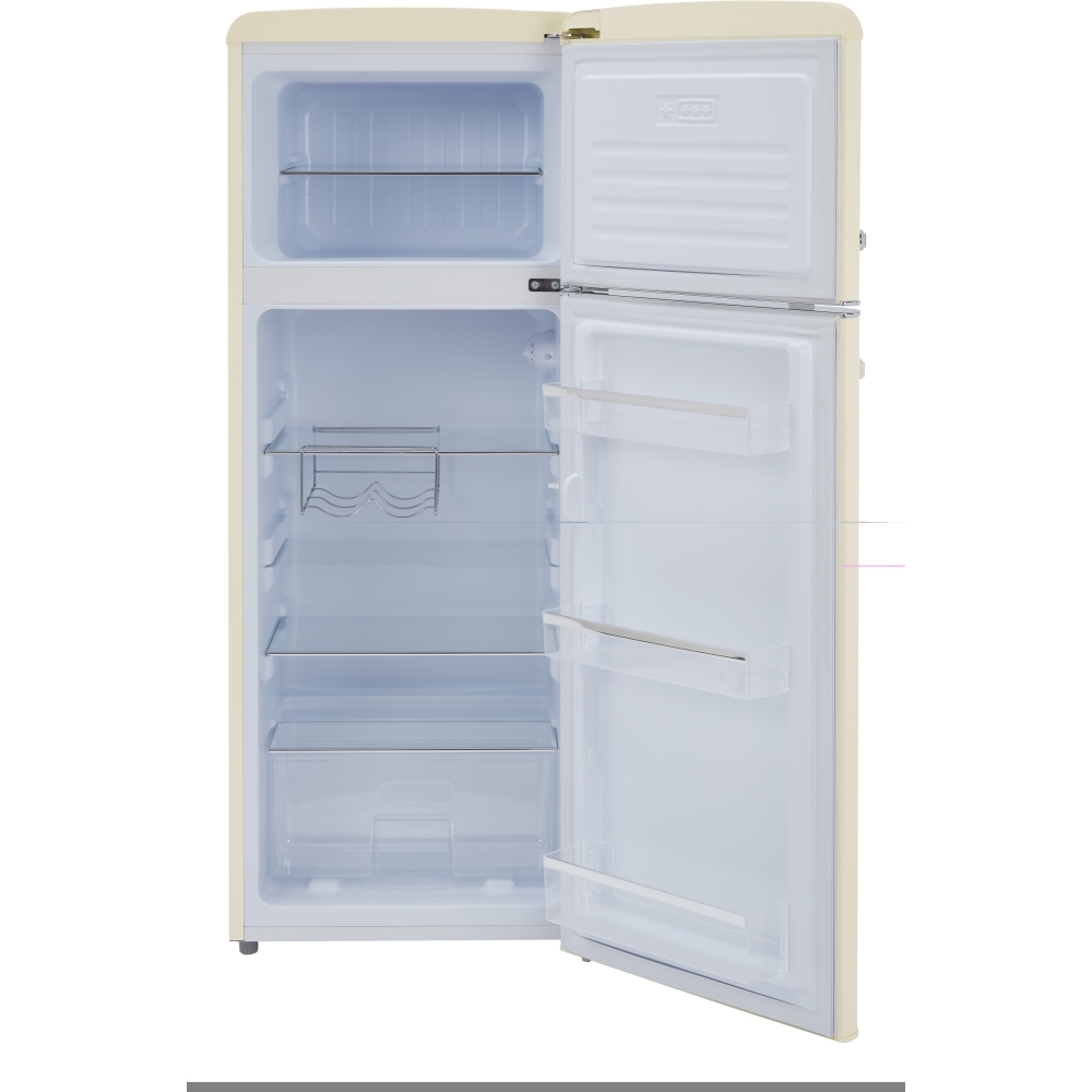 CDA Betty Barley Retro Static Fridge Freezer, 80/20, Cream, D Rated