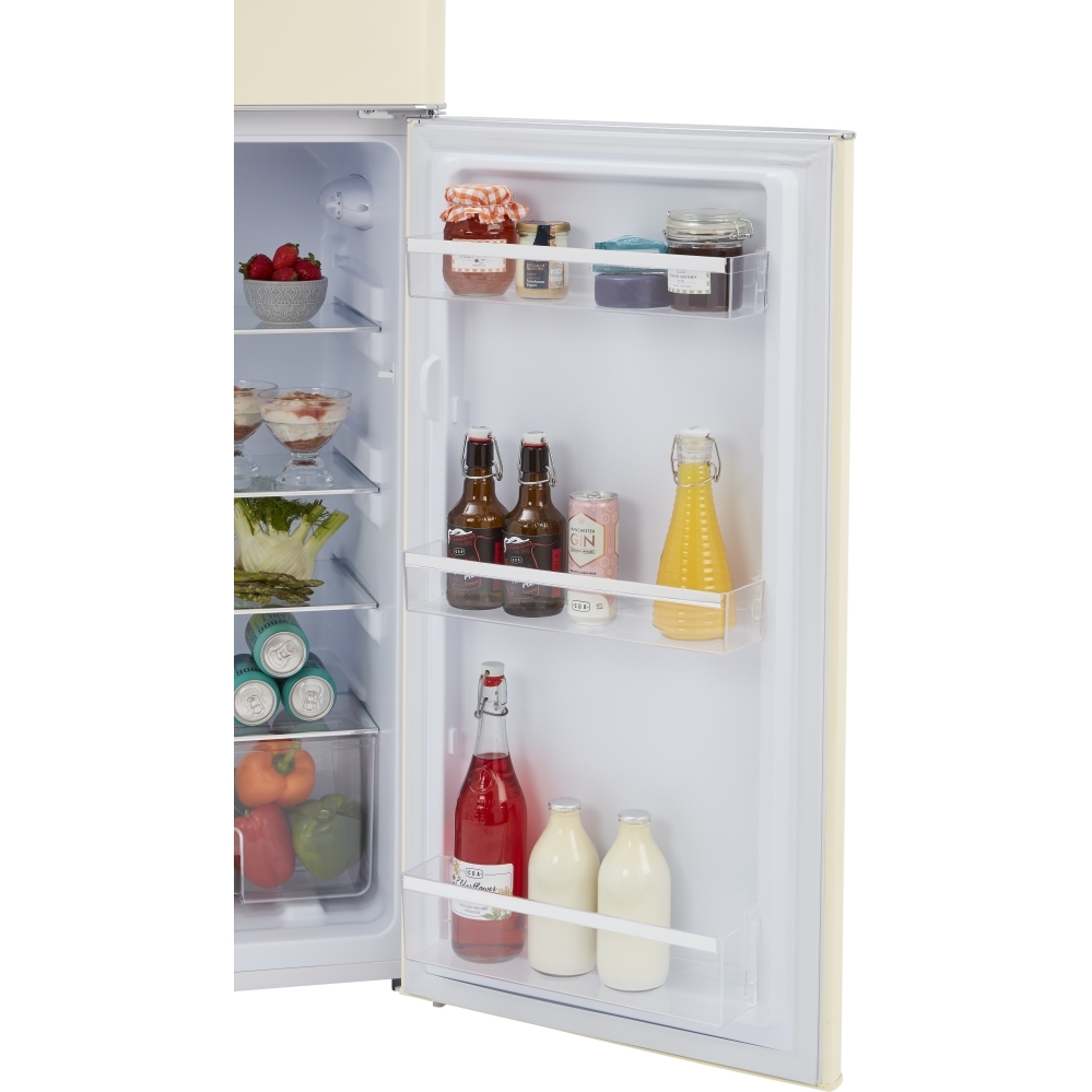 CDA Betty Barley Retro Static Fridge Freezer, 80/20, Cream, D Rated