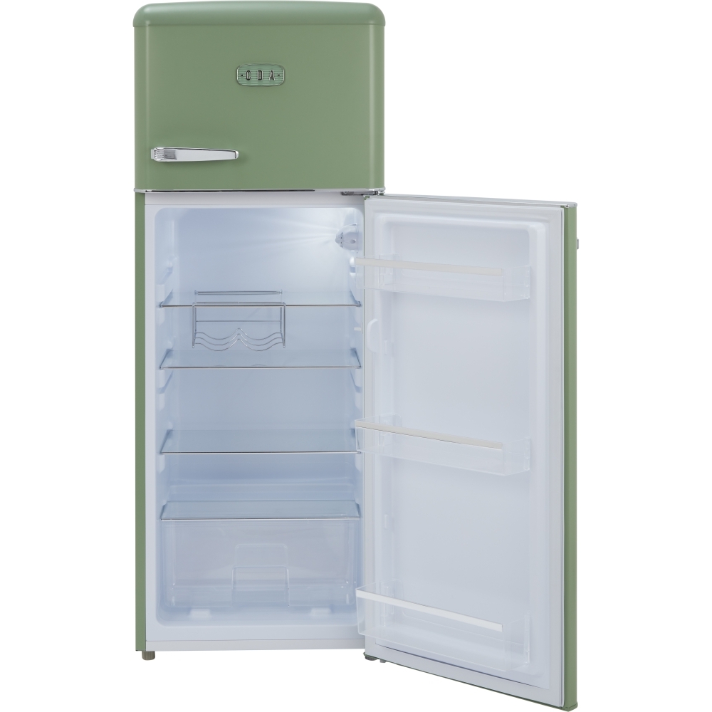 CDA Betty Meadow Retro Static Fridge Freezer, 80/20, Green, D Rated