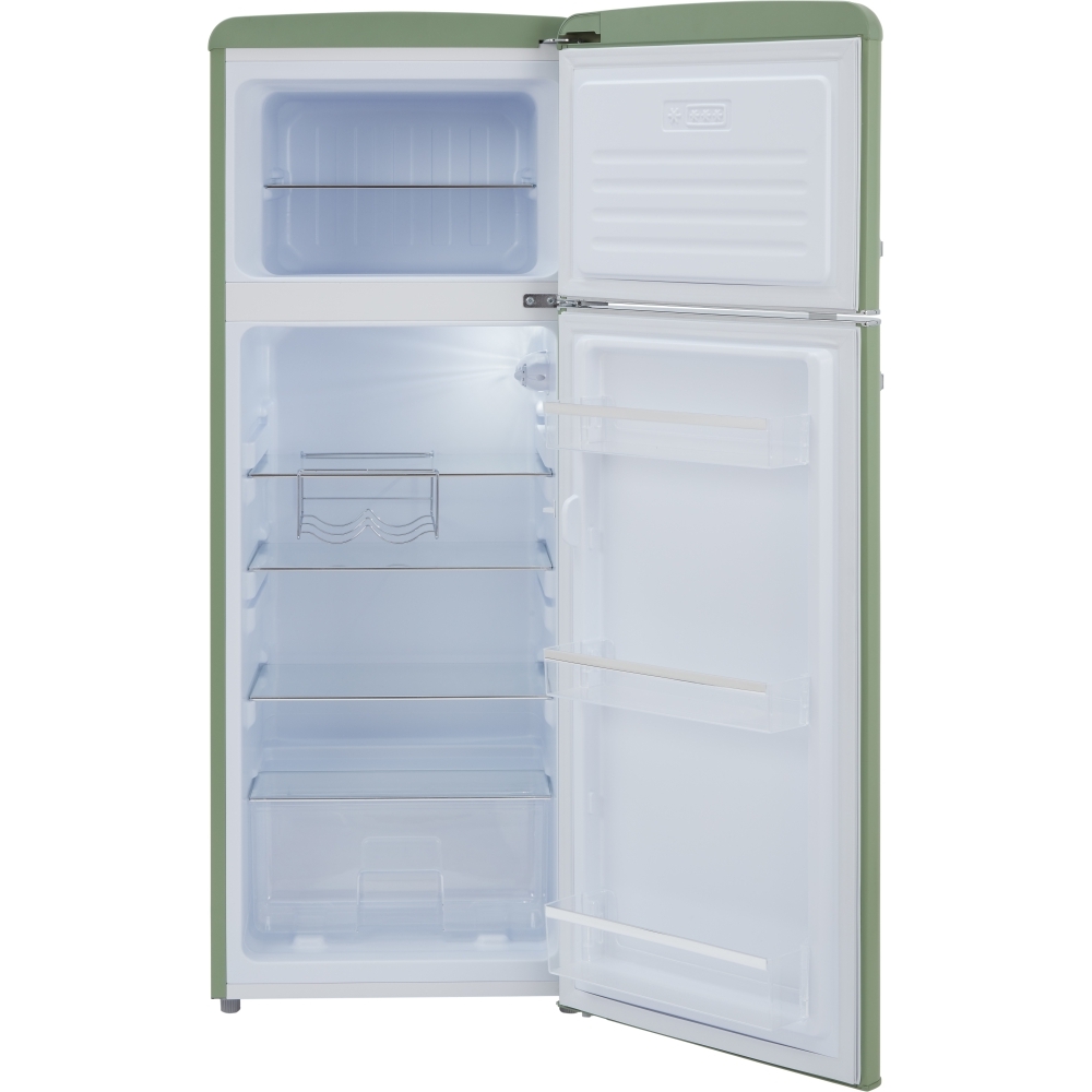 CDA Betty Meadow Retro Static Fridge Freezer, 80/20, Green, D Rated