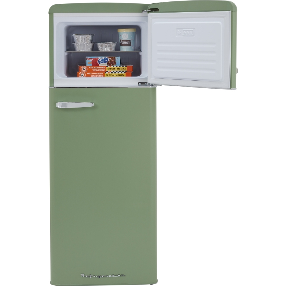 CDA Betty Meadow Retro Static Fridge Freezer, 80/20, Green, D Rated