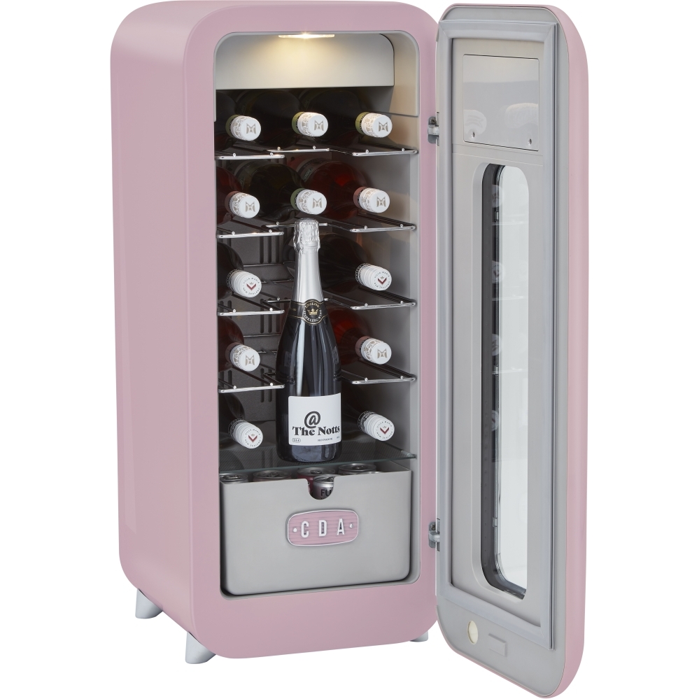 CDA Nancy Tea Rose Retro Wine Cooler, Pink, G Rated