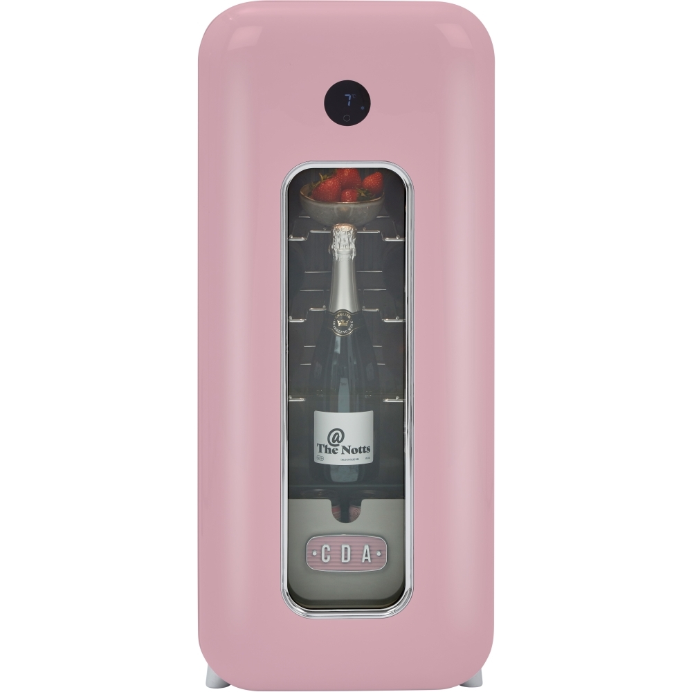 CDA Nancy Tea Rose Retro Wine Cooler, Pink, G Rated