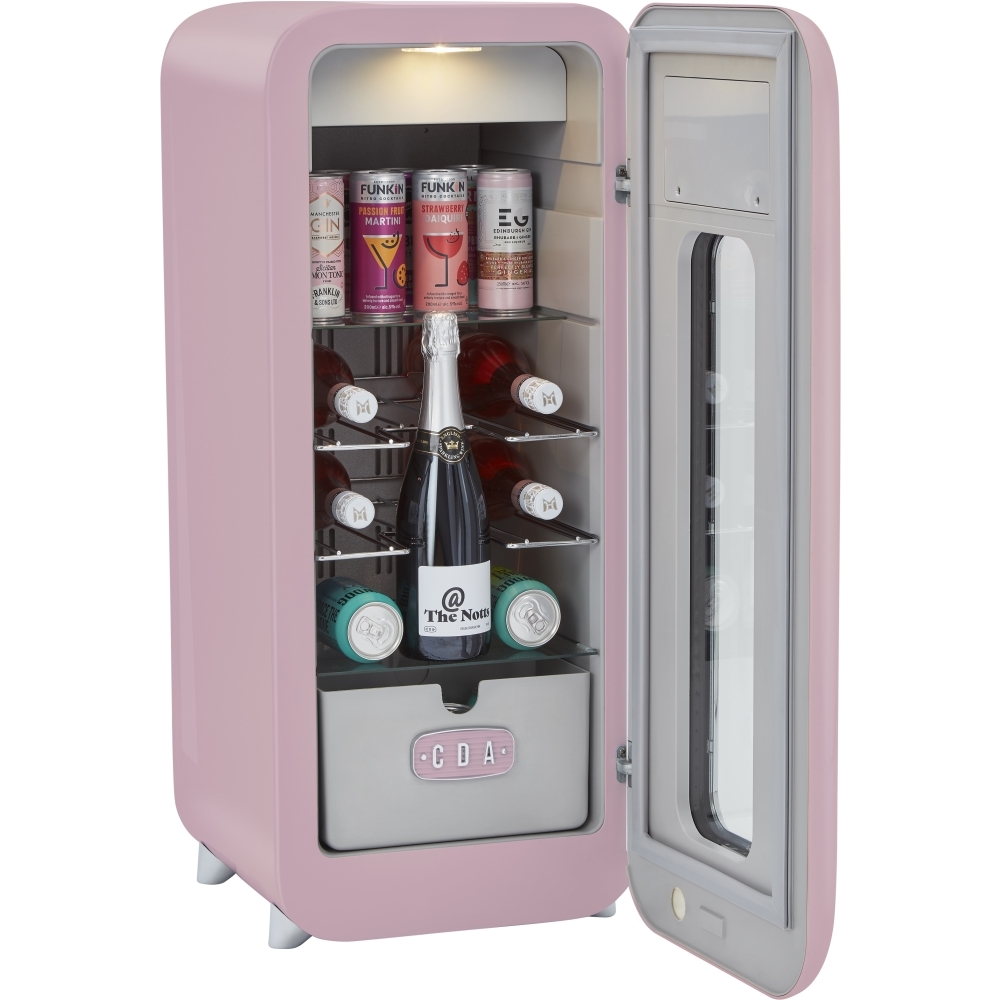 CDA Nancy Tea Rose Retro Wine Cooler, Pink, G Rated