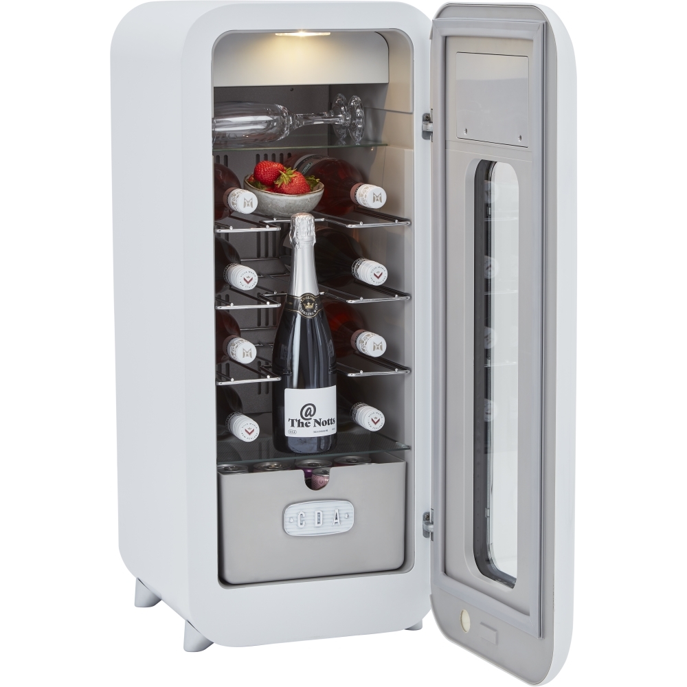 CDA Nancy Cotton Retro Wine Cooler, White, G Rated