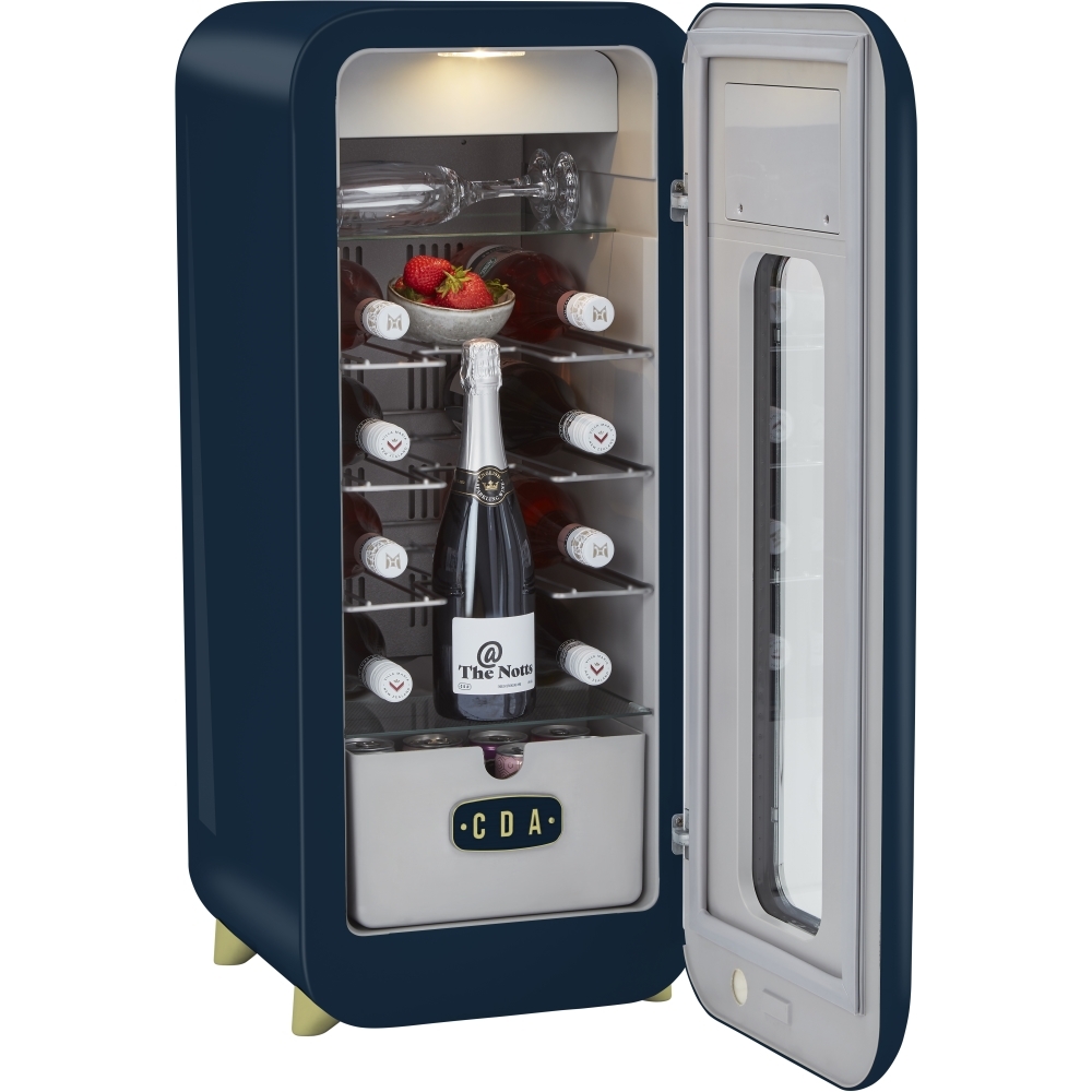 CDA Nancy Dark Skies Retro Wine Cooler, Blue, G Rated