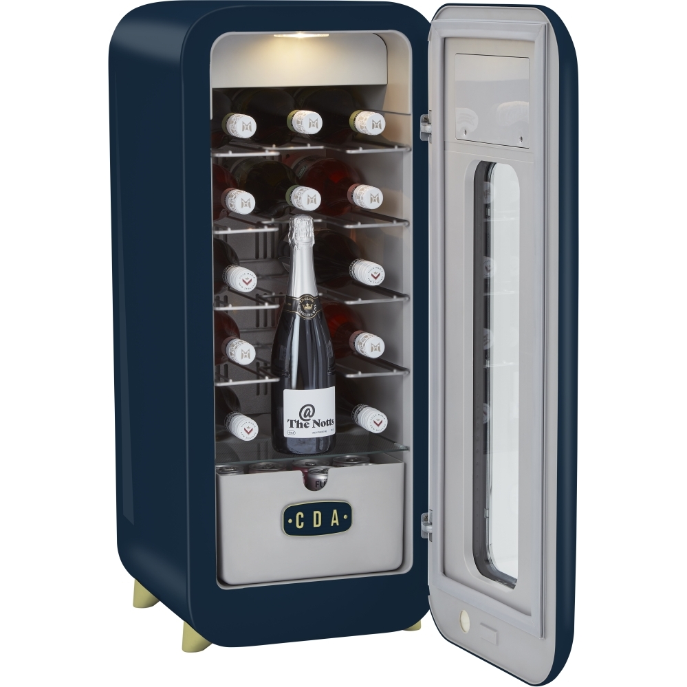 CDA Nancy Dark Skies Retro Wine Cooler, Blue, G Rated