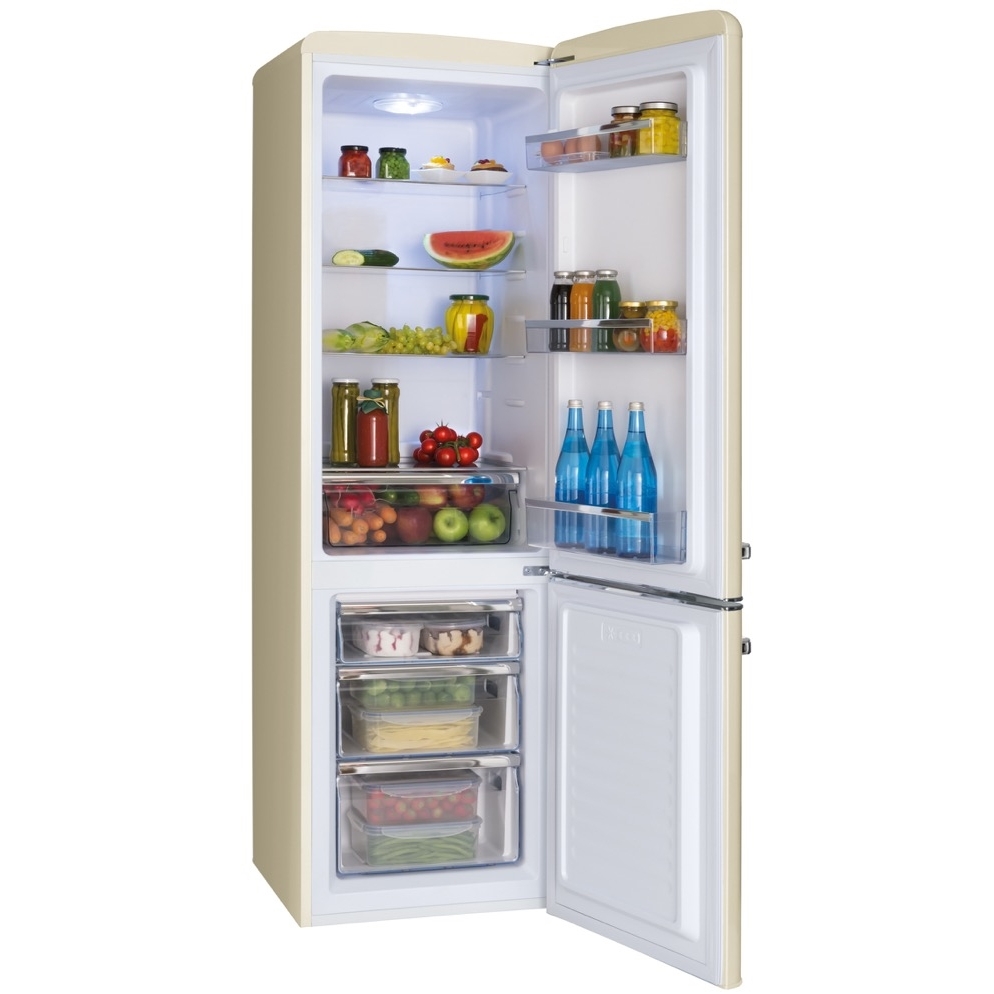 Amica FKR29653C Retro Static Fridge Freezer, 60/40, Cream, E Rated