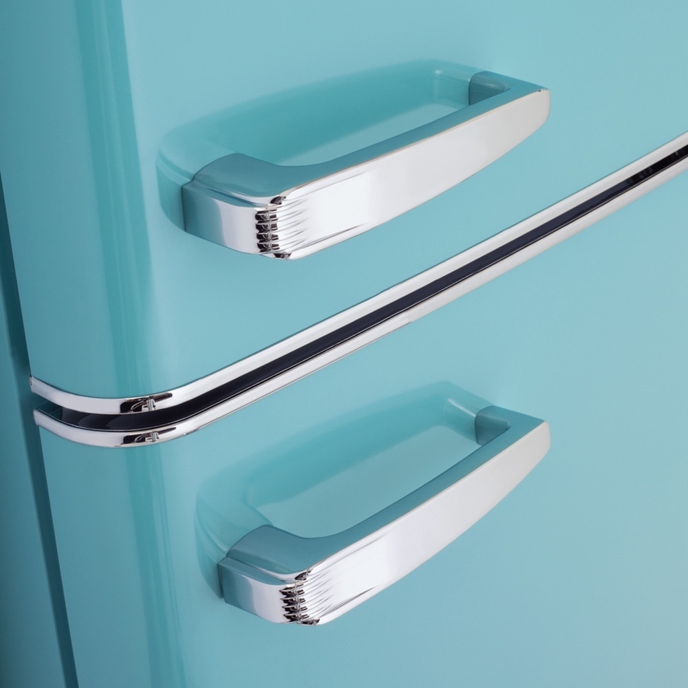 Amica FKR29653DEB Retro Static Fridge Freezer, 60/40, Blue, E Rated