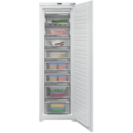CDA CRI681 Frost Free Built-In Freezer, Sliding Hinge, White, E Rated