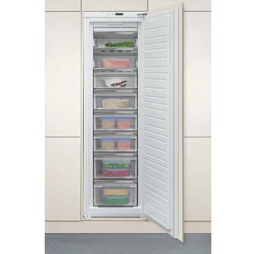CDA CRI681 Frost Free Built-In Freezer, Sliding Hinge, White, E Rated