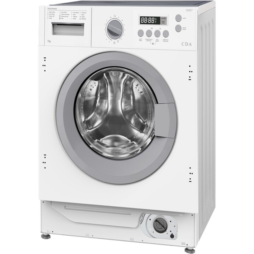 CDA CI327/1 Integrated Washing Machine, 7kg, 1400 Spin, White, B Rated