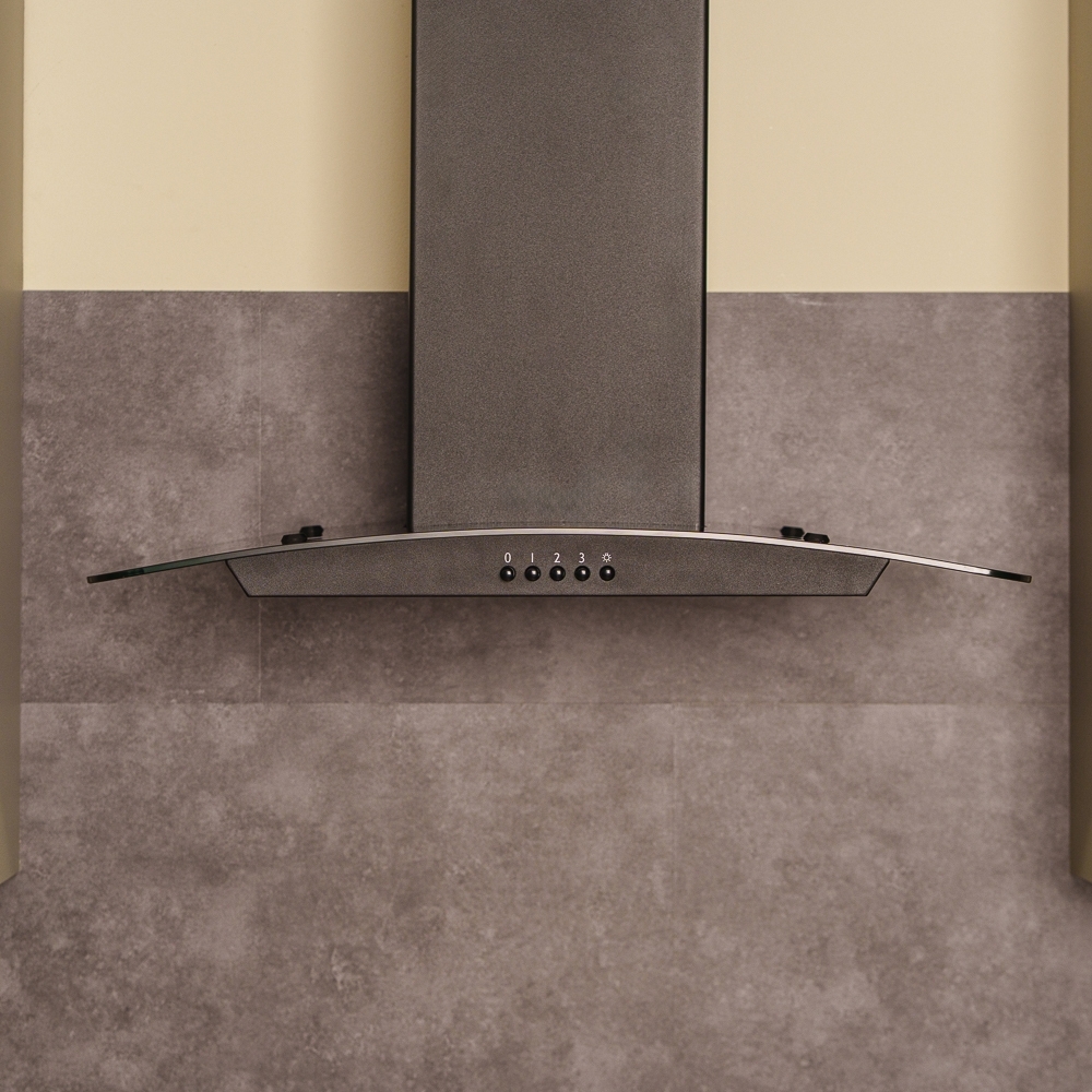 CDA SCCV60BL 60cm Chimney Cooker Hood, Black, A Rated