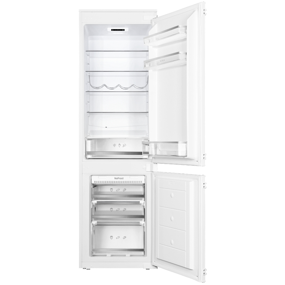 CDA FW527 No Frost Integrated Fridge Freezer, Sliding Hinge, 70/30, E Rated