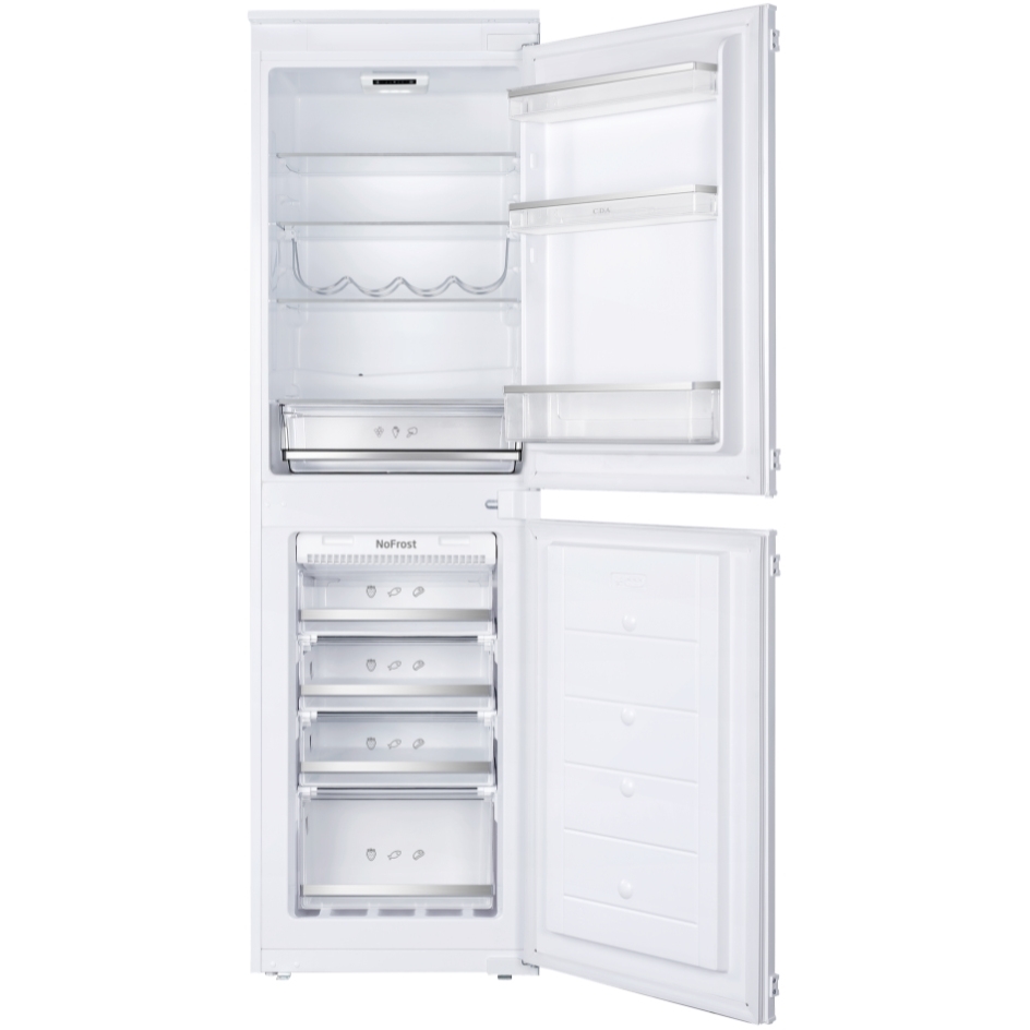 CDA FW525 No Frost Integrated Fridge Freezer, Sliding Hinge, 50/50, E Rated